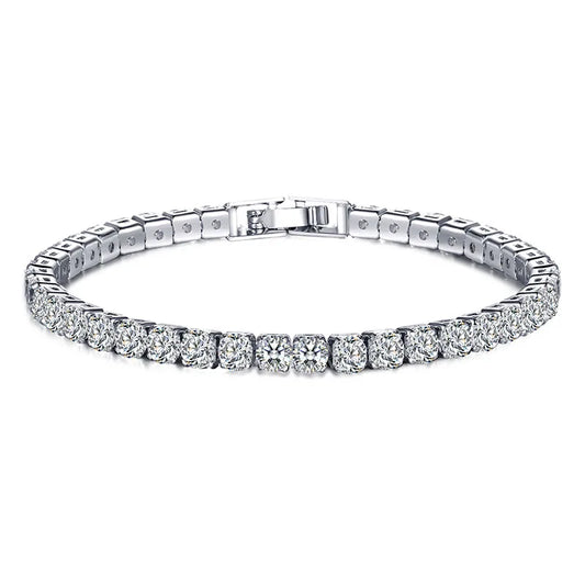 Trendy Sterling Silver Tennis Bracelet - Cofik