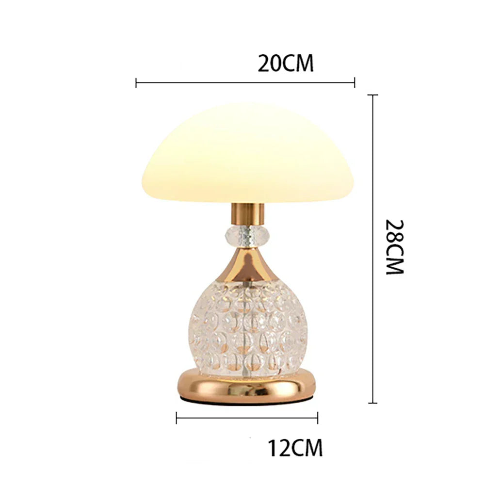Stylish Crystal LED Table Lamp with Unique Mushroom Shape