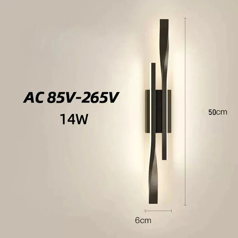 Slim LED Wall Light Strip - Contemporary Nordic Bedroom Lamp