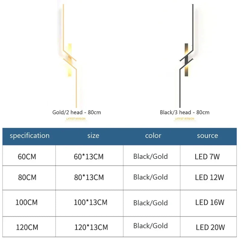 Slim LED Wall Light - Adjustable Dimmable Lamp