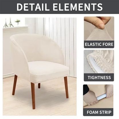 Stretchy Velvet Chair Cover for Round Arm Chairs