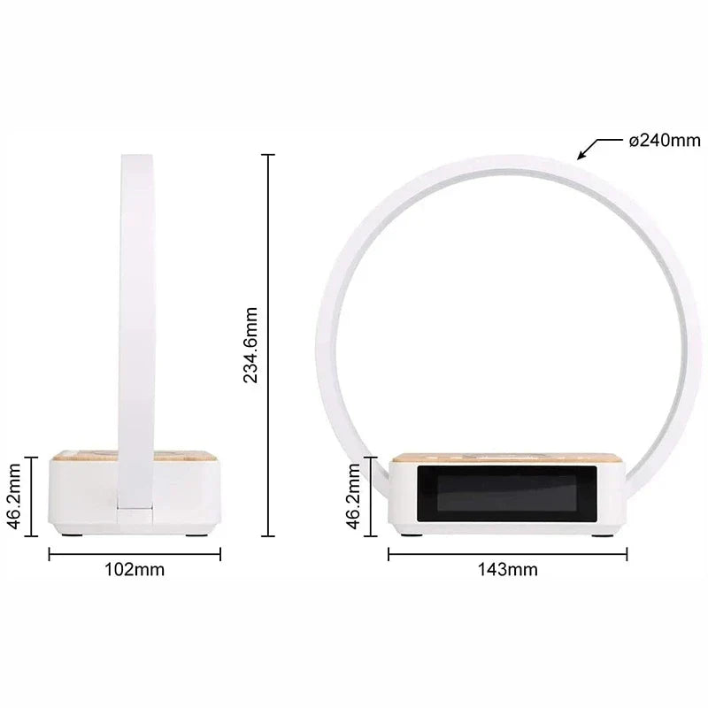Smart Round Wireless Charging Table Lamp