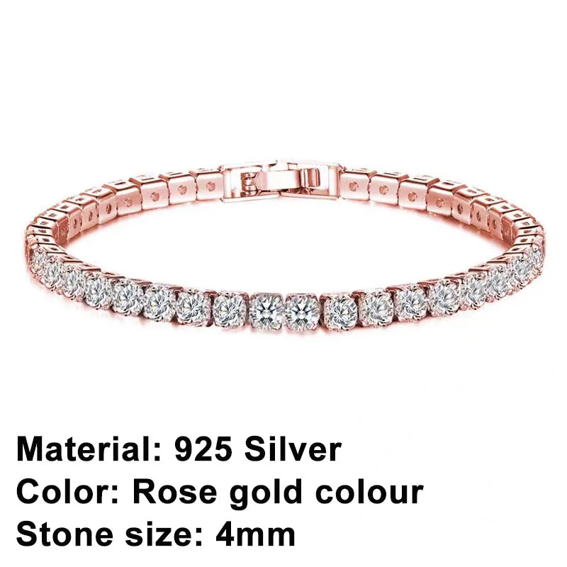 Trendy Sterling Silver Tennis Bracelet