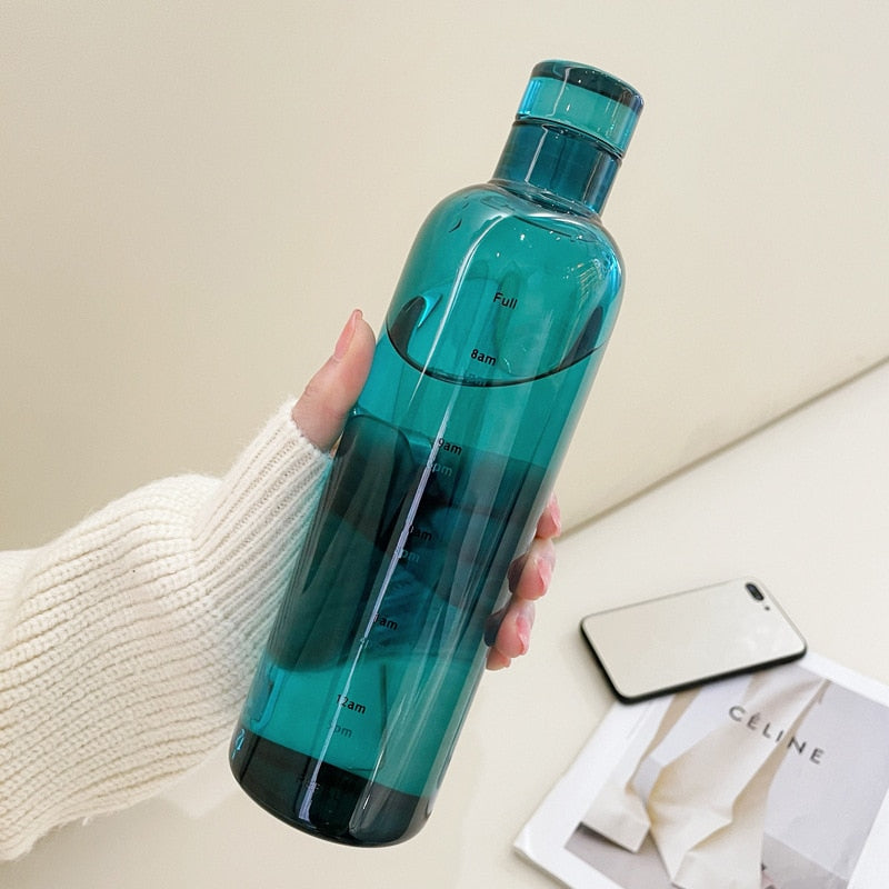 Durable Glass Water Bottle – Classic Timer Design