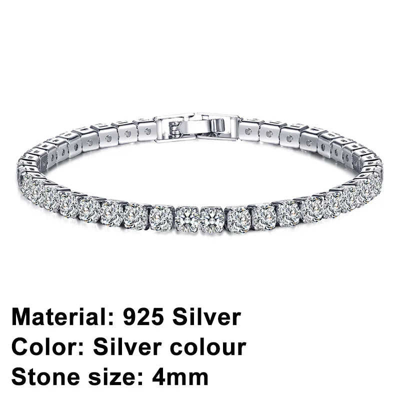 Trendy Sterling Silver Tennis Bracelet
