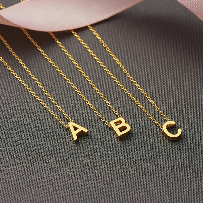 Delicate Simple Initial Pendant Necklace