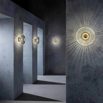Sleek Glass LED Wall Light - Wave Pattern