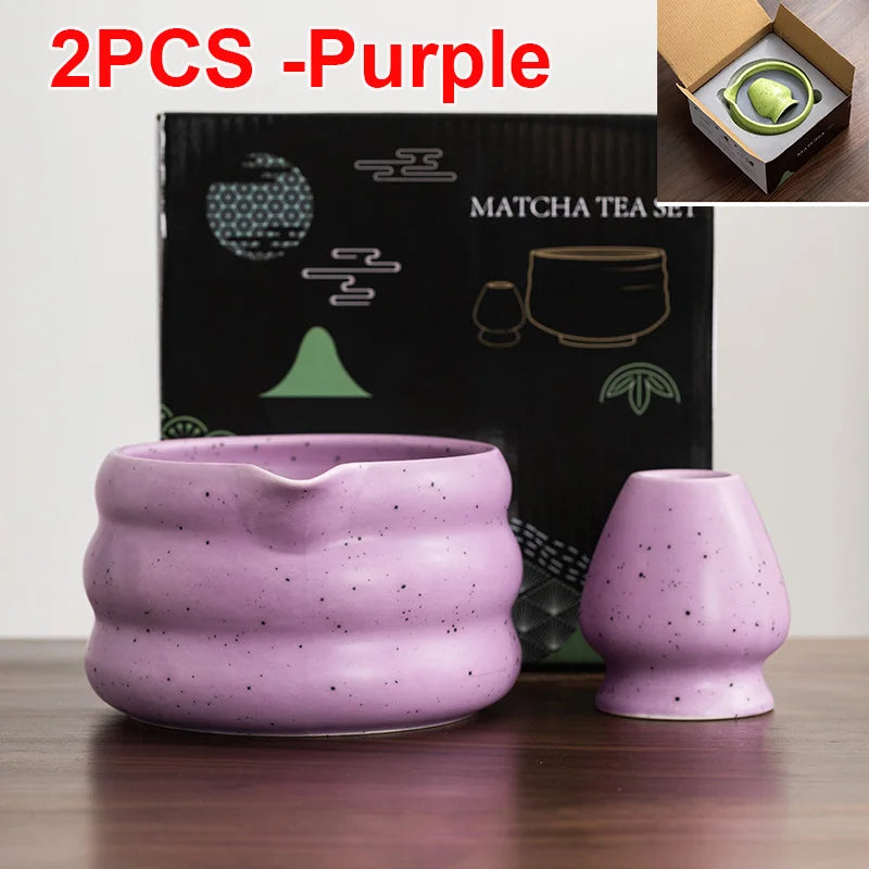 Traditional Green Tea Ceramic Bowl Set 550ml