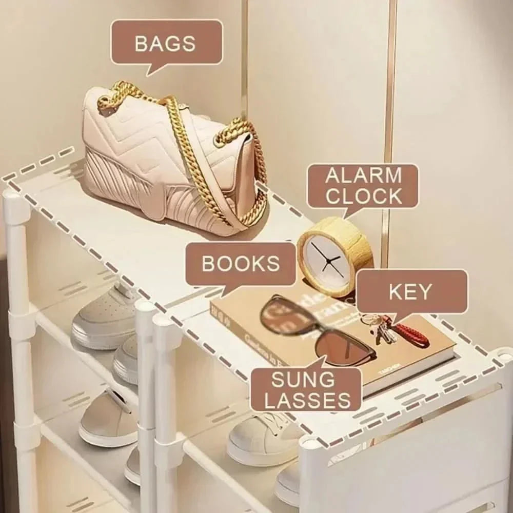 Space Saving Stackable Shoe Organizer Rack