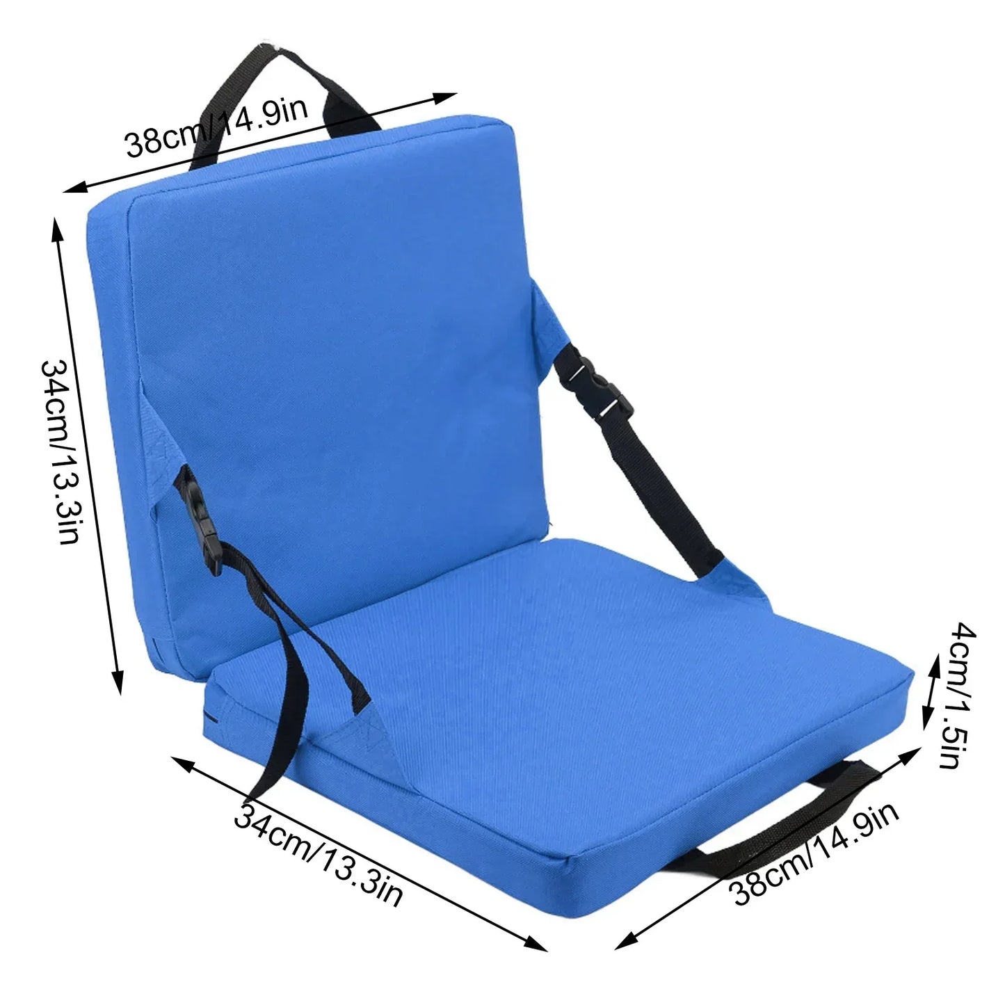 Portable Folding Chair with Back Support and Cushion
