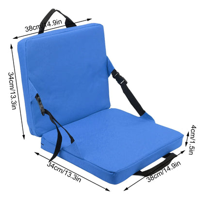 Portable Folding Chair with Back Support and Cushion