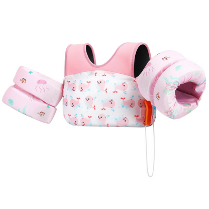 Children's Swim Vest with Arm Floats and Safety Whistle - Cofik