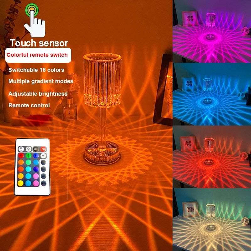 Luxury Crystal Glass Bedside Table Lamp - Cofik