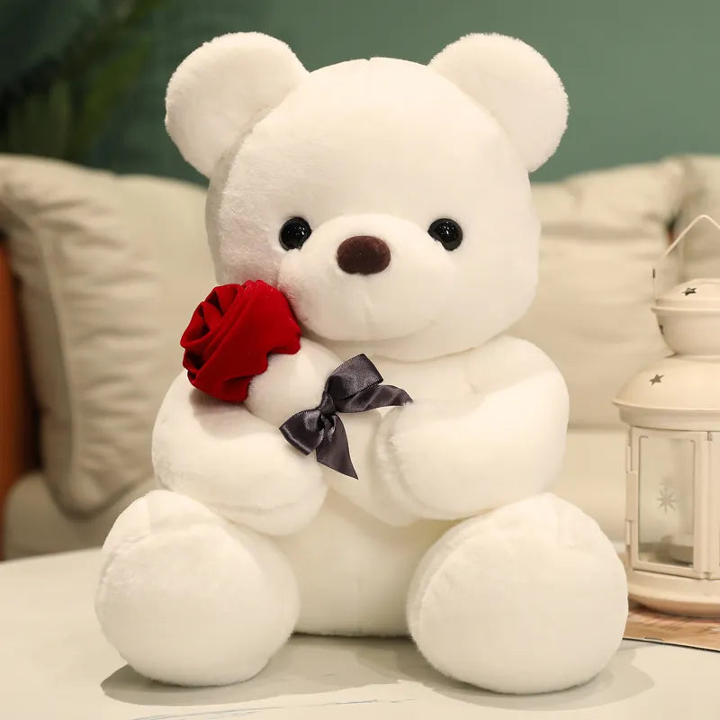 Soft Plush Teddy Bear with Rose Gift