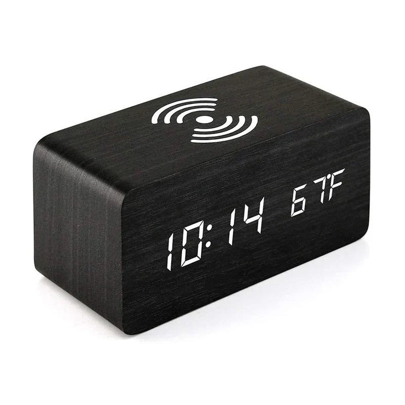 Simple LED Wood Clock with Wireless Charging