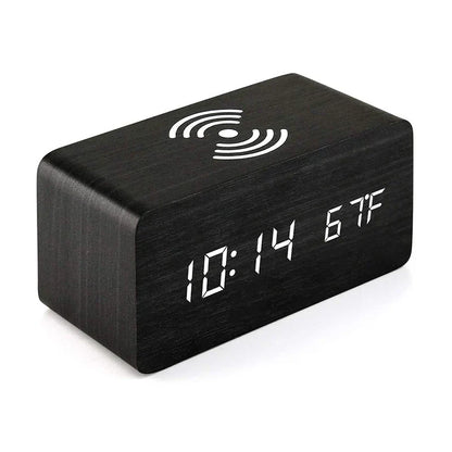 Simple LED Wood Clock with Wireless Charging