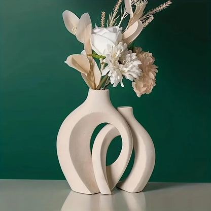 Decorative Set of Ceramic Flower Vases