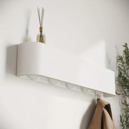 Space Saving Wall Mounted Coat Rack with Shelf and Hooks
