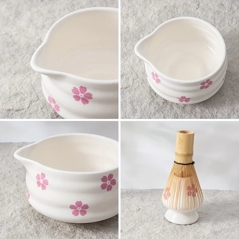 Traditional Japanese Tea Set with Whisk