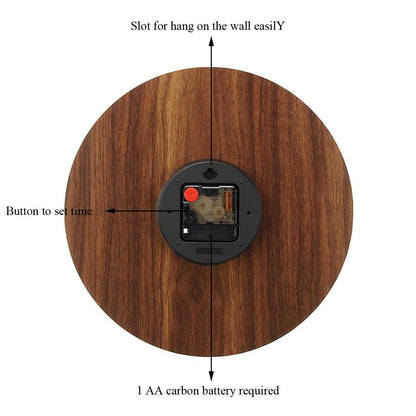 Quiet Wooden LED Wall Clock