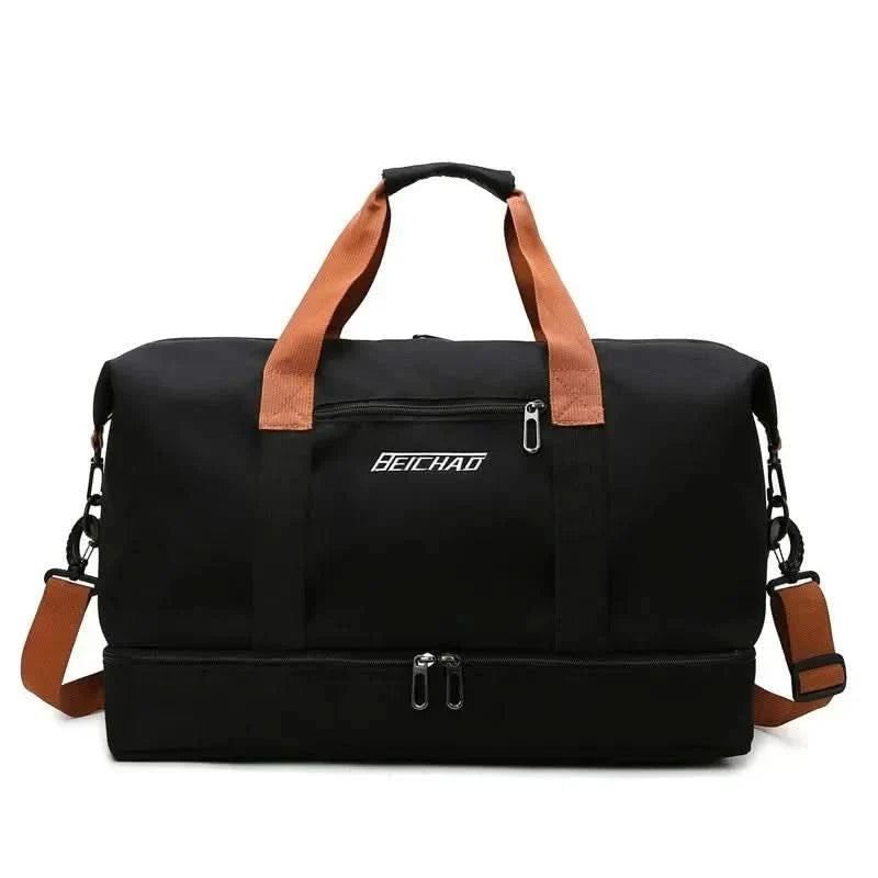 Travel Gym Bag with Shoe Pocket and Wet Dry Pouch