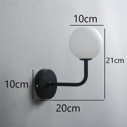 Sleek Metal Glass Globe Wall Light - Cofik