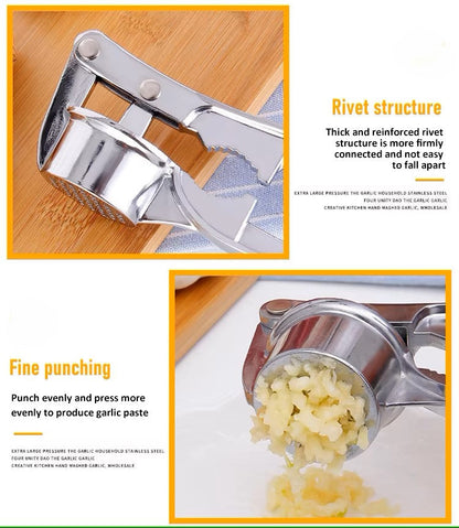 Heavy Duty Stainless Steel Garlic Crusher