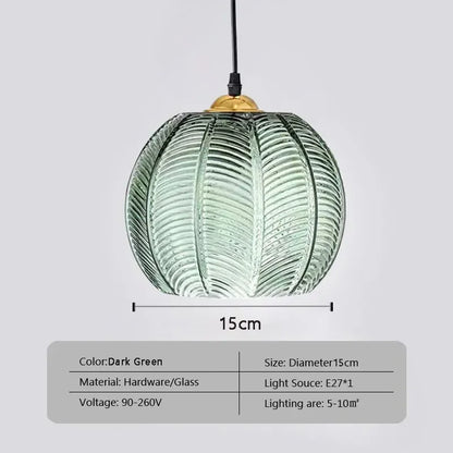 Modern Green Glass Pendant Lighting Fixture