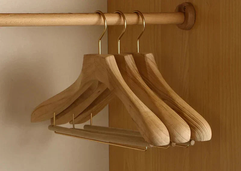 Sturdy Wooden Closet Hangers with Broad Shoulders