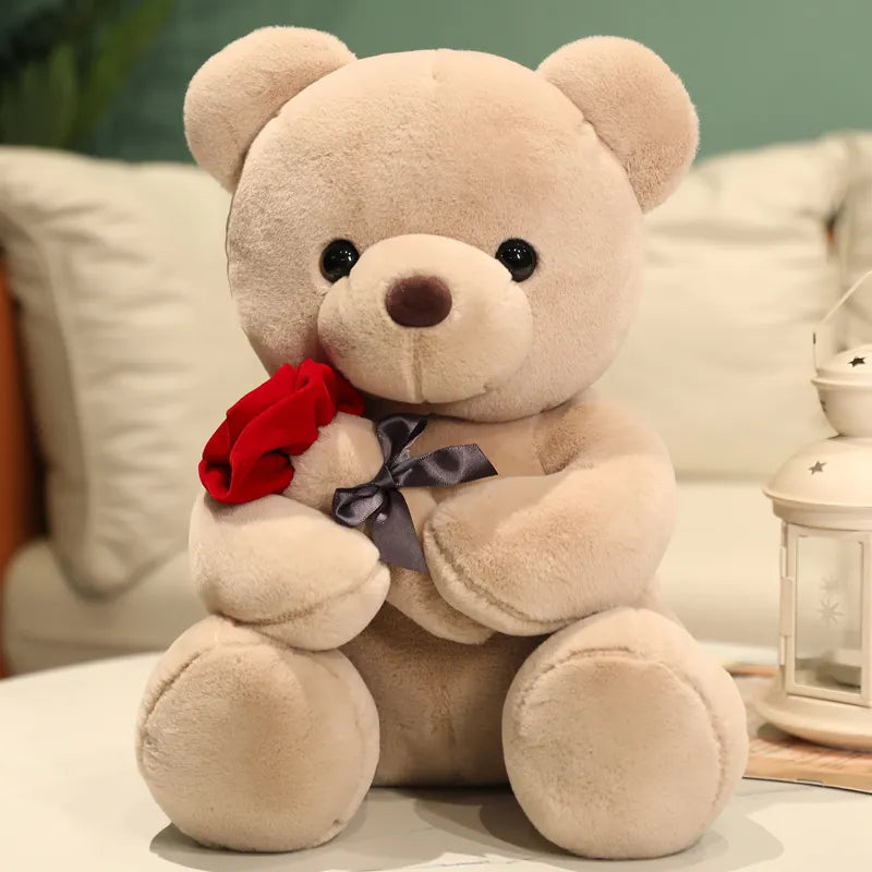 Soft Plush Teddy Bear with Rose Gift