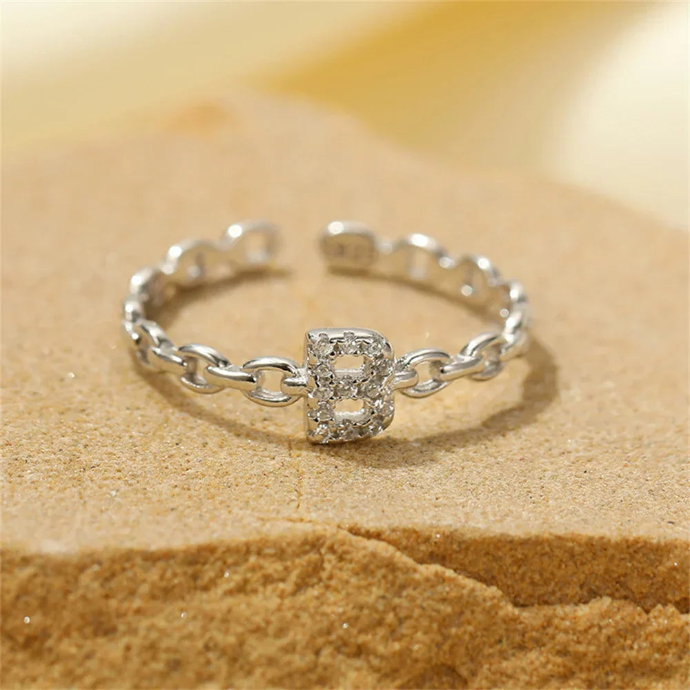 Delicate Initial Diamond Letter Ring