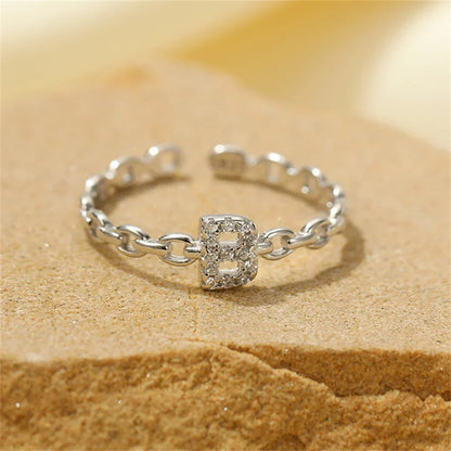 Delicate Initial Diamond Letter Ring