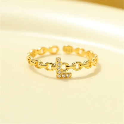 Delicate Initial Diamond Letter Ring