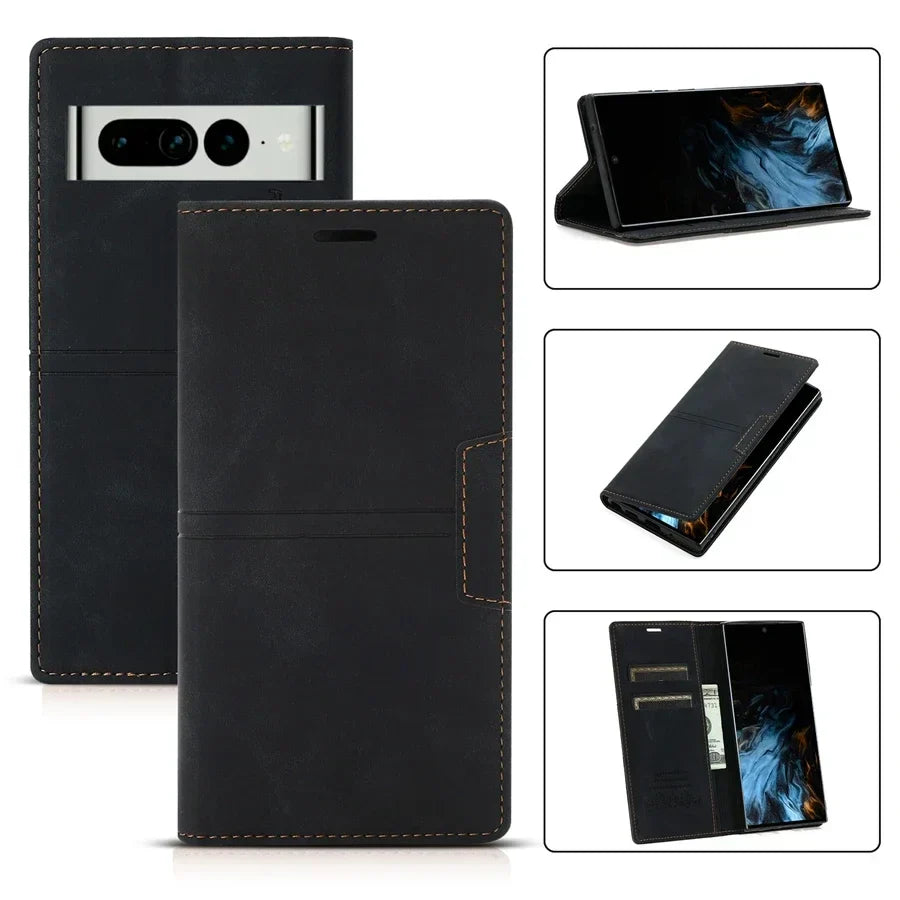 Premium Leather Phone Flip Cover - Google Pixel - Cofik