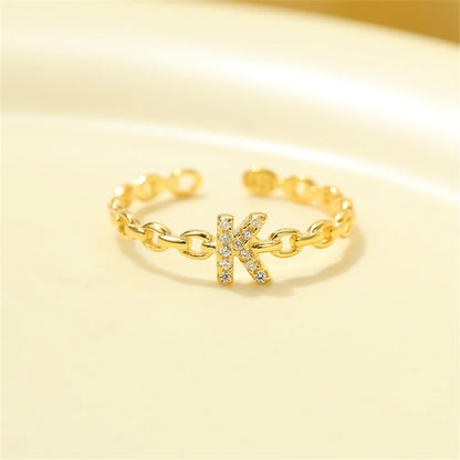 Delicate Initial Diamond Letter Ring