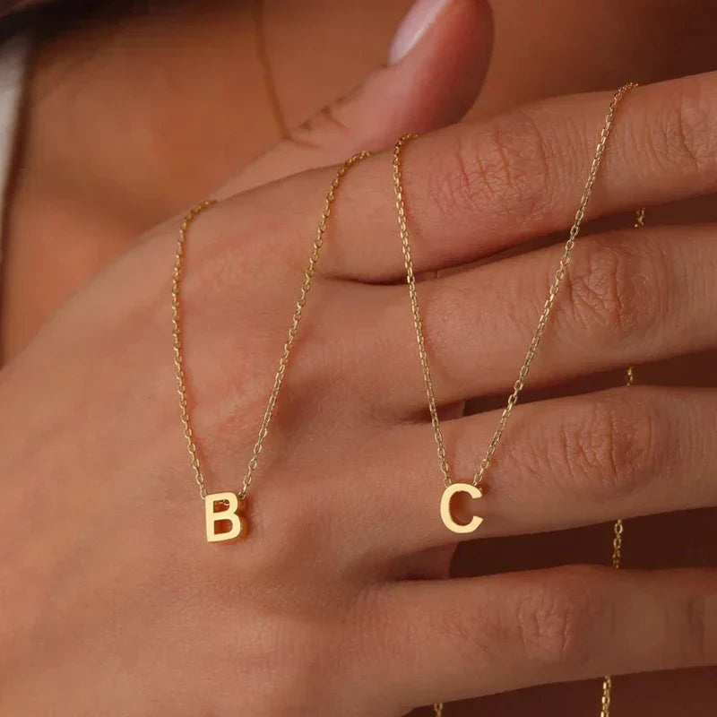 Delicate Simple Initial Pendant Necklace