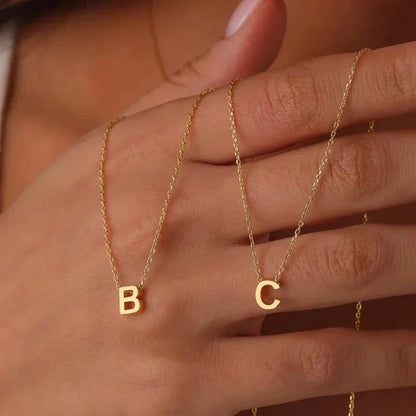 Delicate Simple Initial Pendant Necklace
