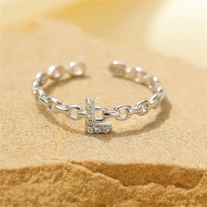 Delicate Initial Diamond Letter Ring