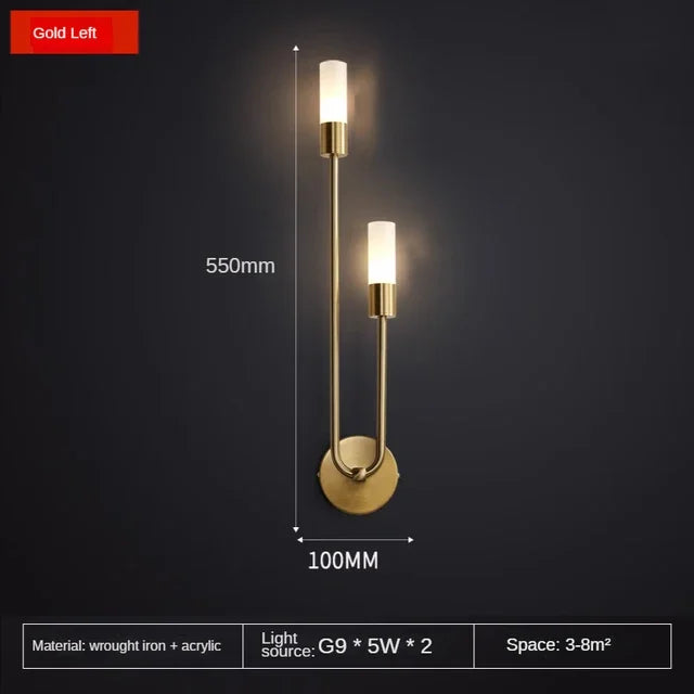 Elegant Gold LED Sconce Light