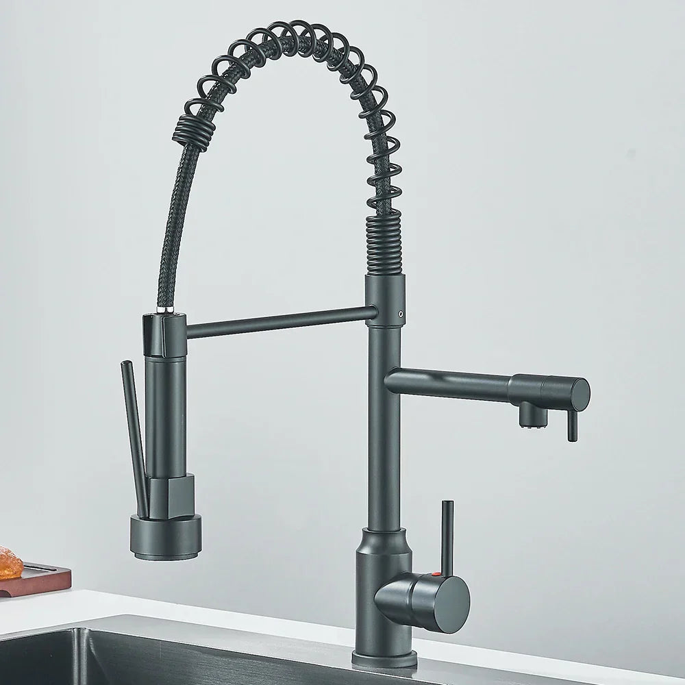 Easy Install Dual Spout Kitchen Faucet