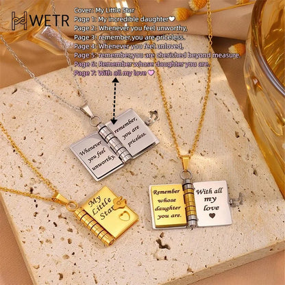 Sentimental Photo Pendant Necklace with Heartfelt Message
