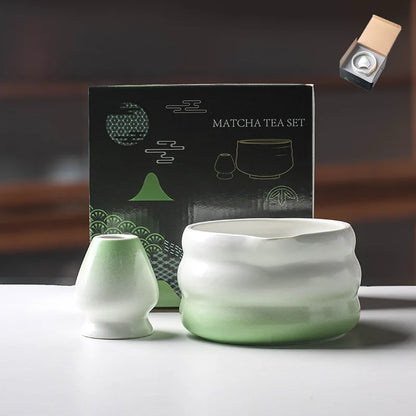 Traditional Green Tea Ceramic Bowl Set 550ml