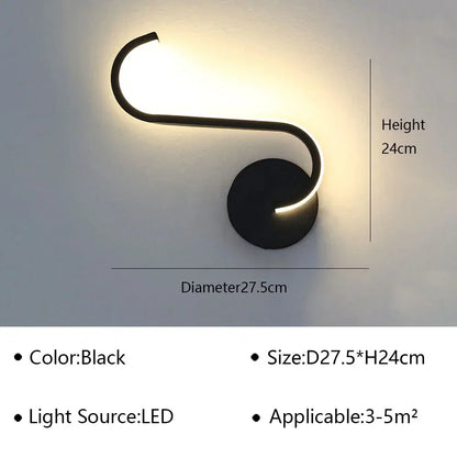 Contemporary LED Bedside Wall Light Fixture