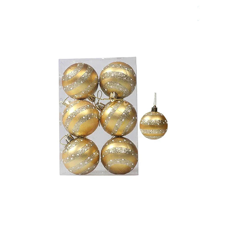 Luxury Red Gold Christmas Tree Baubles Set