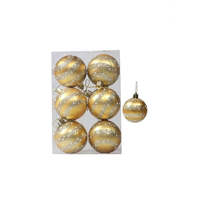 Luxury Red Gold Christmas Tree Baubles Set