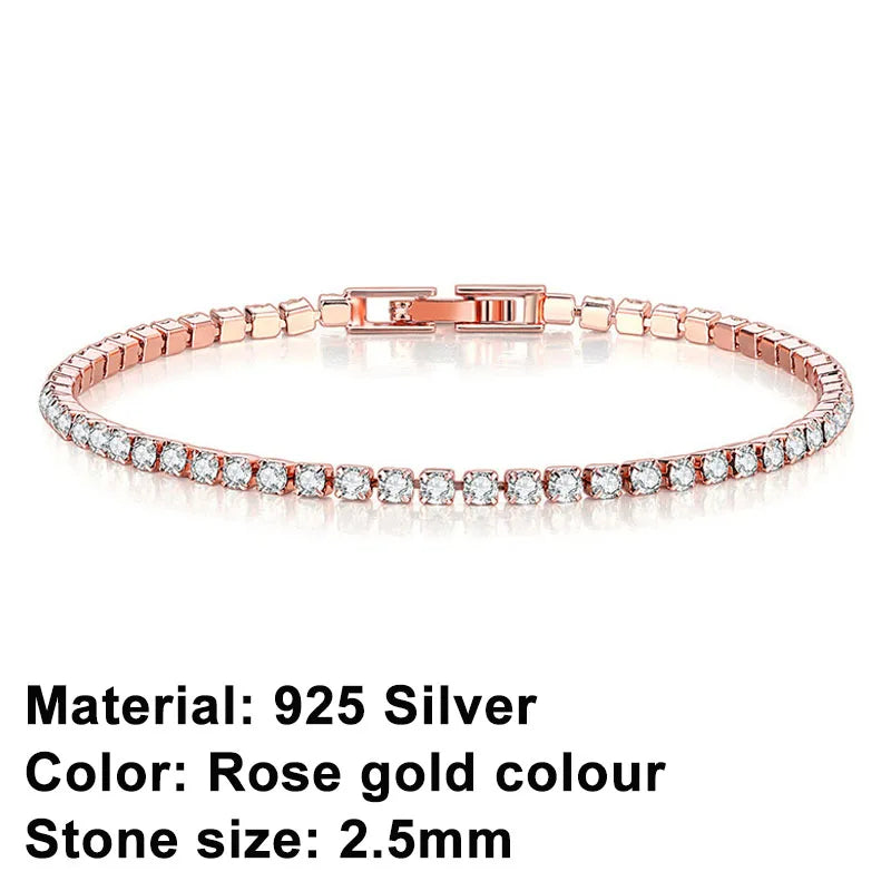 Trendy Sterling Silver Tennis Bracelet