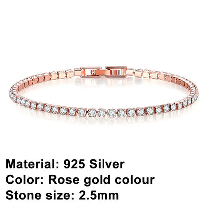 Trendy Sterling Silver Tennis Bracelet