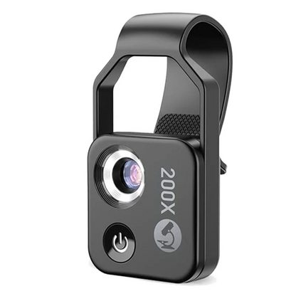 Portable Phone Microscope with 200x Zoom and LED Light