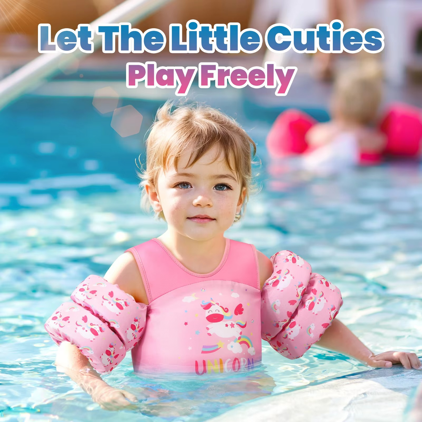 Children's Swim Vest with Arm Floats and Safety Whistle