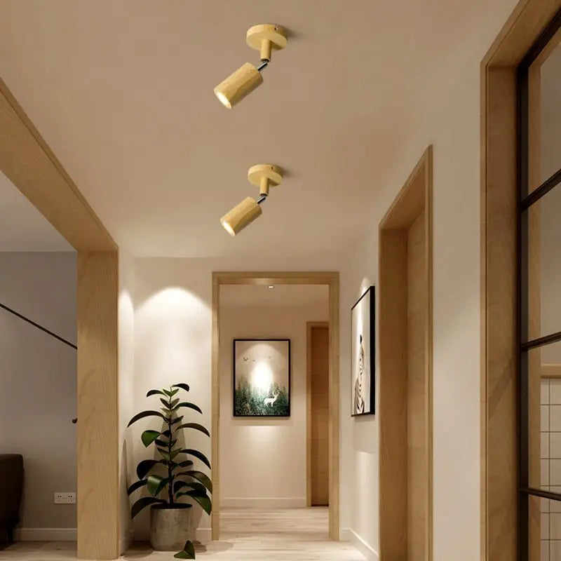 Simple Wooden LED Wall Light with Adjustable Arm